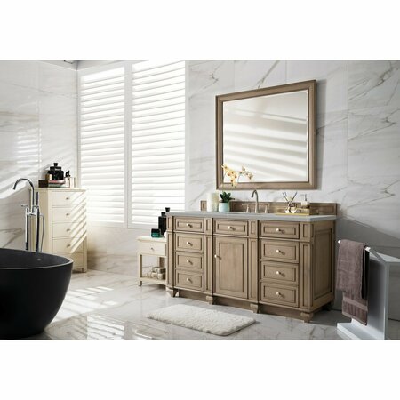 James Martin Vanities Bristol 60in Single Vanity, Whitewashed Walnut w/ 3 CM Eternal Serena Quartz Top 157-V60S-WW-3ESR